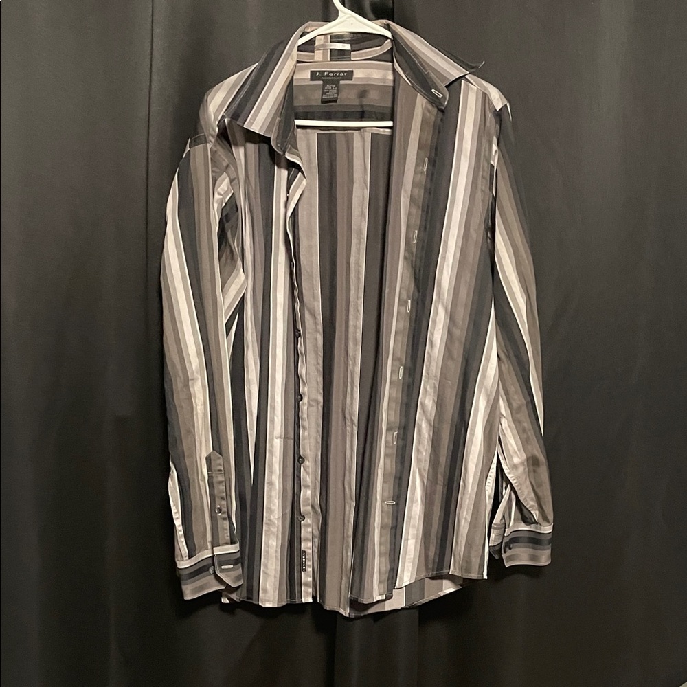 Calvin Klein Men's Multi-Striped Shirt - Black, Gray, and White